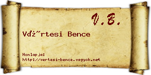 Vértesi Bence névjegykártya